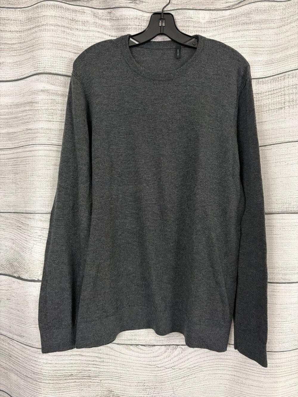 Mens Theory Gray Merino Wool Blend Crewneck Sweater Size XL